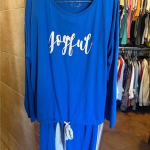 AnyBody Blue Joyful Pajama Set